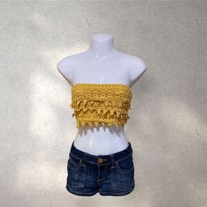 !! DO NOT BUY !! Wet Seal Yellow Crochet Tube Top